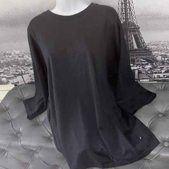 Calvin Klein black crewneck liquid touch oversized long sleeve top Sz XL - Picture 14 of 14